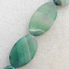 Green Agate Beads, Twist Flat Oval, 27x43mm, Hole:Approx 1.5mm, Sold per 15.7-inch Strand