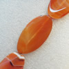 Red Agate Beads, Twist Flat Oval, 27x48mm, Hole:Approx 1.5mm, Sold per 15.7-inch Strand