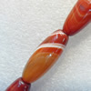 Red Agate Beads, Oval, 14x41mm, Hole:Approx 1.5mm, Sold per 15.7-inch Strand