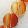 Red Agate Beads, Flat Round, 31x7mm, Hole:Approx 1.5mm, Sold per 15.7-inch Strand