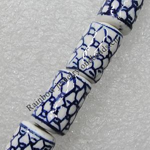 Ceramics Beads, Column 16x10mm Hole:3mm, Sold by Bag