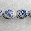 Ceramics Beads, Oval 18x13mm Hole:2mm, Sold by Bag