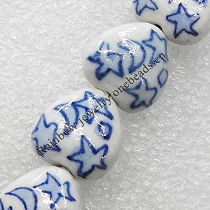 Ceramics Beads, Heart 14x14mm Hole:2.5mm, Sold by Bag