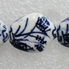 Ceramics Beads, Leaf 18x12mm Hole:2mm, Sold by Bag