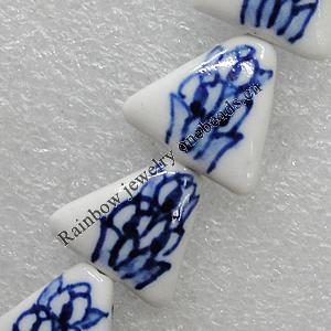 Ceramics Beads, Triangle 17x16mm Hole:2mm, Sold by Bag
