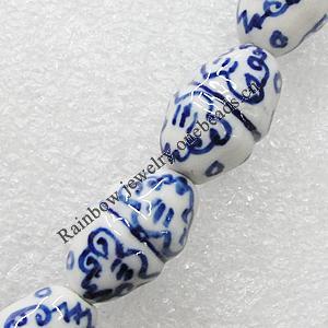 Ceramics Beads, Oval 18x12mm Hole:2mm, Sold by Bag