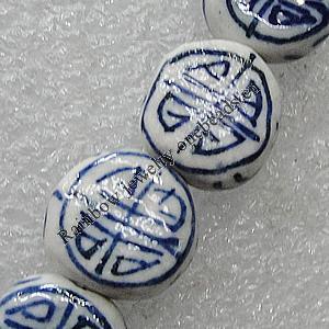 Ceramics Beads, Flat Round 13mm Hole:2mm, Sold by Bag