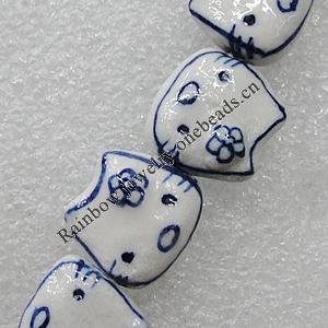 Ceramics Beads, Cat 14x14mm Hole:2mm, Sold by Bag