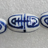 Ceramics Beads, Flat Oval 17x11mm Hole:1.5mm, Sold by Bag