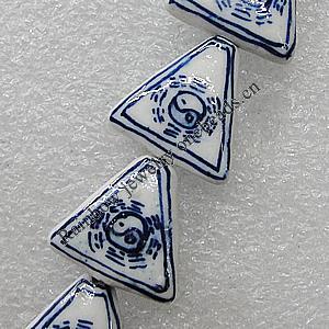 Ceramics Beads, Triangle 17x17mm Hole:2mm, Sold by Bag