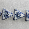 Ceramics Beads, Triangle 17x17mm Hole:2mm, Sold by Bag