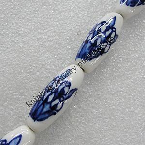 Ceramics Beads, Oval 30x12mm Hole:1.5mm, Sold by Bag