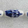 Ceramics Beads, Oval 30x12mm Hole:1.5mm, Sold by Bag