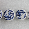 Ceramics Beads, Flat Round 20mm Hole:1.5mm, Sold by Bag