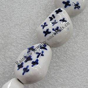 Ceramics Beads, Nugget 23x19mm Hole:2mm, Sold by Bag
