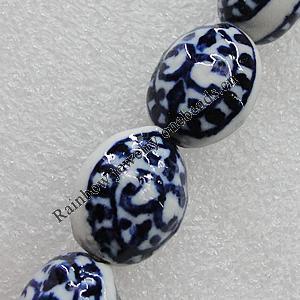 Ceramics Beads, Flat Oval 20x17mm Hole:2.5mm, Sold by Bag