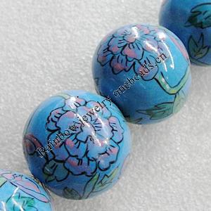 Ceramics Beads, Round 16mm Hole:3mm, Sold by Bag