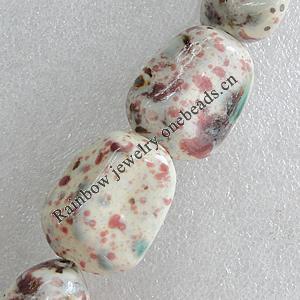 Ceramics Beads, Nugget 34x27mm Hole:4mm, Sold by Bag