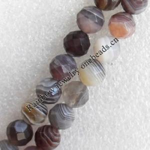 Persian Gulf Agate Beads, Faceted Round, 8mm, Hole:Approx 1mm, Sold per 15.7-inch Strand
