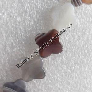 Persian Gulf Agate Beads, Flower, 12mm, Hole:Approx 1mm, Sold per 15.7-inch Strand