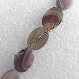 Persian Gulf Agate Beads, Flat Oval, 10x4mm, Hole:Approx 1mm, Sold per 15.7-inch Strand