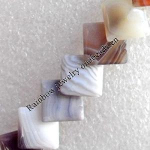 Persian Gulf Agate Beads, Square, 10mm, Hole:Approx 1mm, Sold per 15.7-inch Strand