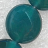 Green Agate Beads, Flat Round, 14mm, Hole:Approx 1mm, Sold per 15.7-inch Strand