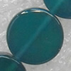 Green Agate Beads, Flat Round, 14mm, Hole:Approx 1mm, Sold per 15.7-inch Strand