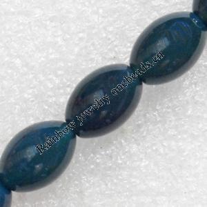 Green Agate Beads, Oval, 10x14mm, Hole:Approx 1mm, Sold per 15.7-inch Strand