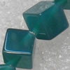 Green Agate Beads, Cube, 8mm, Hole:Approx 1mm, Sold per 15.7-inch Strand