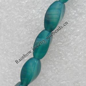 Green Agate Beads, Twist Oval, 8x16mm, Hole:Approx 1mm, Sold per 15.7-inch Strand