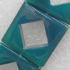 Green Agate Beads, Square, 25mm, Hole:Approx 2mm, Sold per 15.7-inch Strand