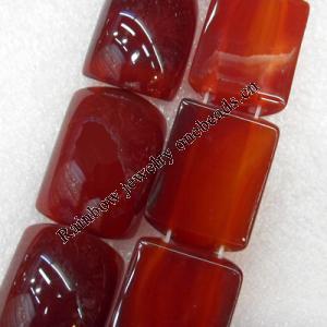 Red Agate Beads, Rectangle, 20x29mm, Hole:Approx 2mm, Sold per 15.7-inch Strand
