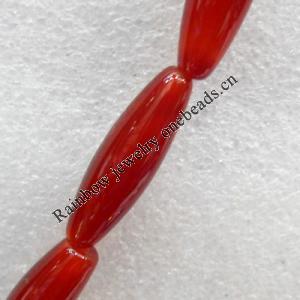 Red Agate Beads, Oval, 9x30mm, Hole:Approx 2mm, Sold per 15.7-inch Strand
