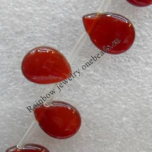 Red Agate Beads, Teardrop, 8x10mm, Hole:Approx 2mm, Sold per 15.7-inch Strand