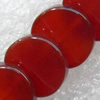 Red Agate Beads, Flat Round, 10mm, Hole:Approx 1mm, Sold per 15.7-inch Strand