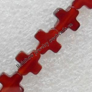 Red Agate Beads, Cross, 10mm, Hole:Approx 1mm, Sold per 15.7-inch Strand