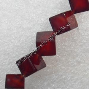 Red Agate Beads, Cube, 5mm, Hole:Approx 1mm, Sold per 15.7-inch Strand