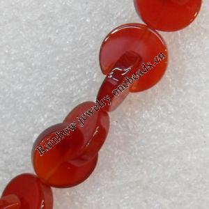 Red Agate Beads, 14mm, Hole:Approx 1mm, Sold per 15.7-inch Strand