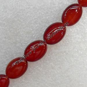 Red Agate Beads, Flat Oval, 8x10mm, Hole:Approx 1mm, Sold per 15.7-inch Strand