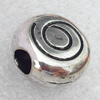 Jewelry Findings, CCB Plastic Beads Antique Silver, Flat Round, 18mm, Hole:6mm, Sold by Bag