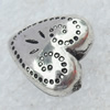 Jewelry Findings, CCB Plastic Beads Antique Silver, Heart, 11mm, Hole:1.5mm, Sold by Bag