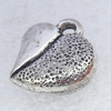 Jewelry Findings, CCB Plastic Pendant Antique Silver, Heart, 14x15mm, Hole:2mm, Sold by Bag