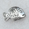 Jewelry Findings, CCB Plastic Beads Antique Silver, Fish, 16x23mm, Hole:1mm, Sold by Bag