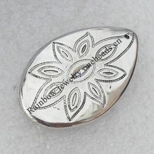 Jewelry Findings, CCB Plastic Pendant Antique Silver, Horse eye, 25x43mm, Hole:1mm, Sold by Bag