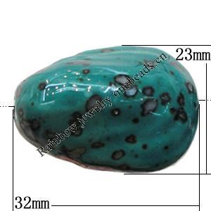 Ceramics Beads, 23x32mm Hole:4mm, Sold by Bag