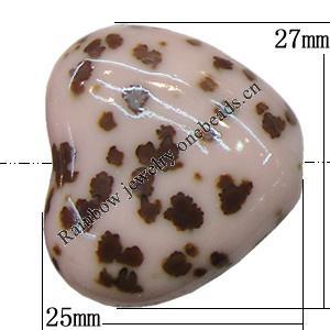 Ceramics Beads, Heart 27x25mm Hole:3mm, Sold by Bag