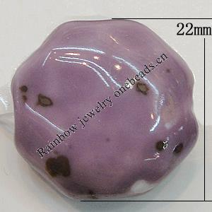 Ceramics Beads, Polygon 22mm Hole:2mm, Sold by Bag