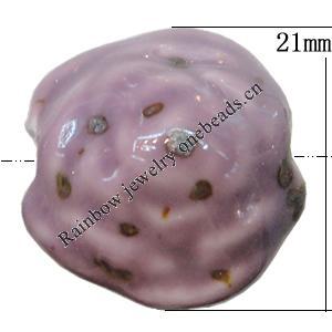 Ceramics Beads, Flower 21mm Hole:3mm, Sold by Bag