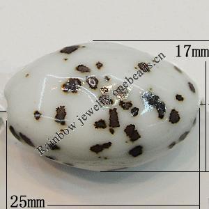 Ceramics Beads, Oval 25x17mm Hole:3mm, Sold by Bag